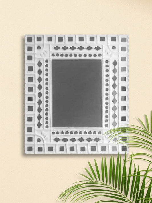 Handmade white mirror on mirrors wall decor, adding elegance  to your space