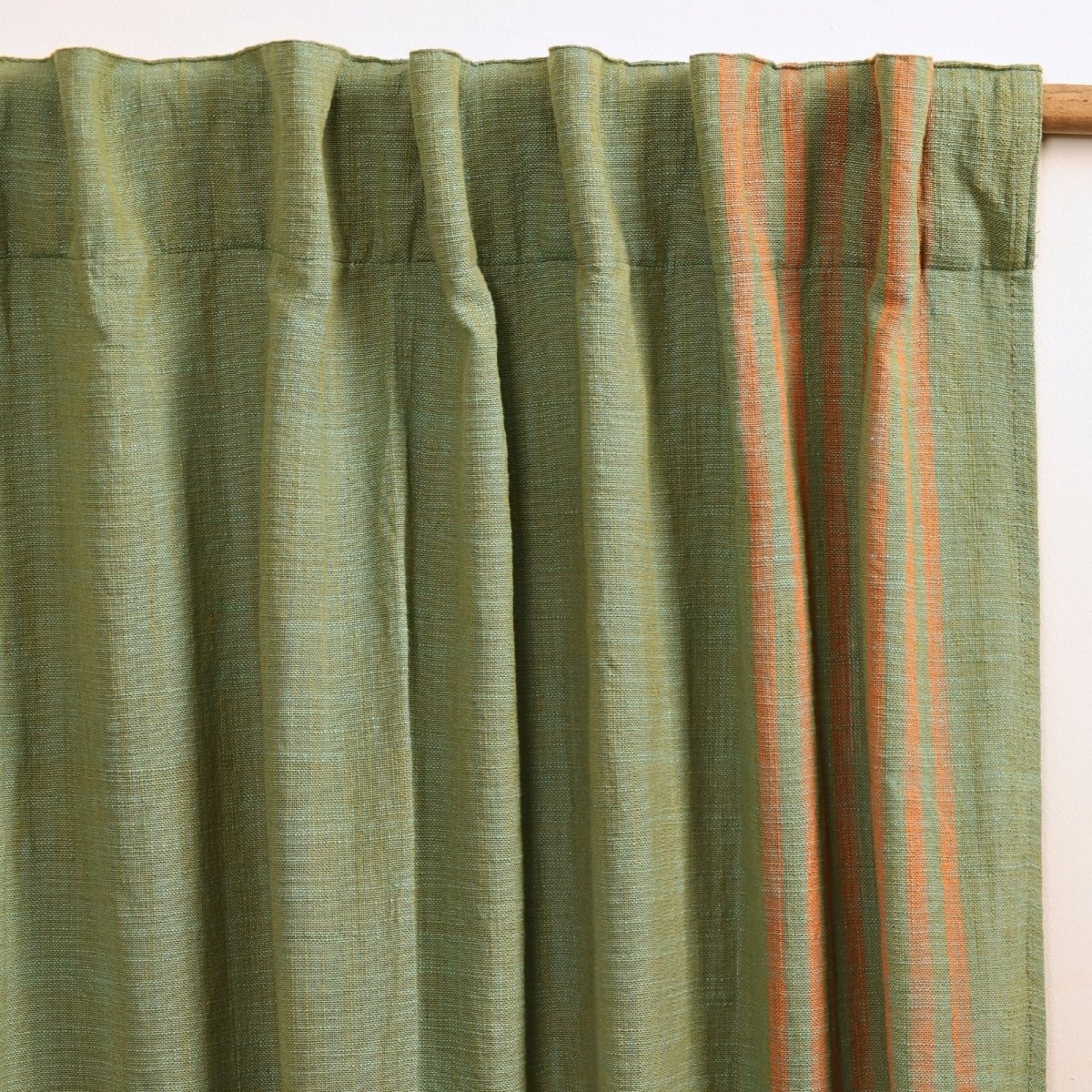 Handwoven Cotton Curtain Set in Sage, Rust, Mustard & Teal | Door Curtains | Marigold Collection