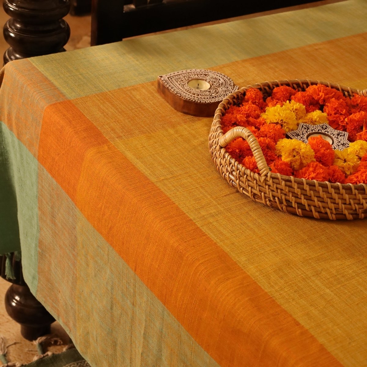 Honey Mustard Cotton Bed Cover | Marigold Collection
