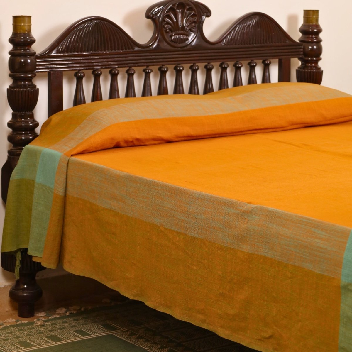 Honey Mustard Cotton Bed Cover | Marigold Collection