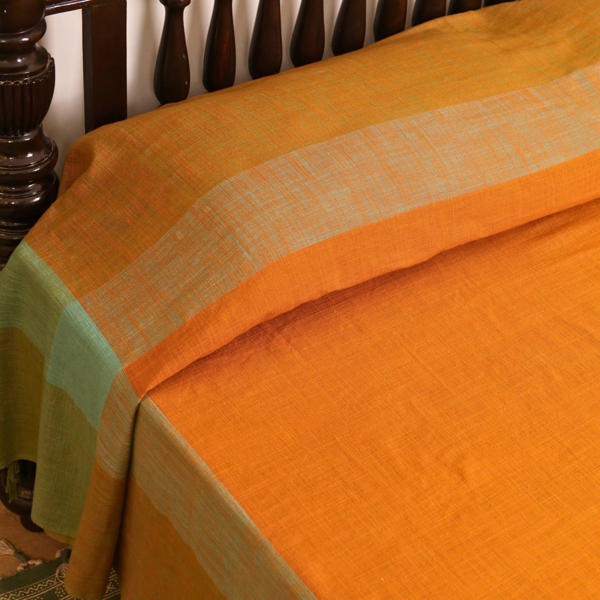 Honey Mustard Cotton Bed Cover | Marigold Collection