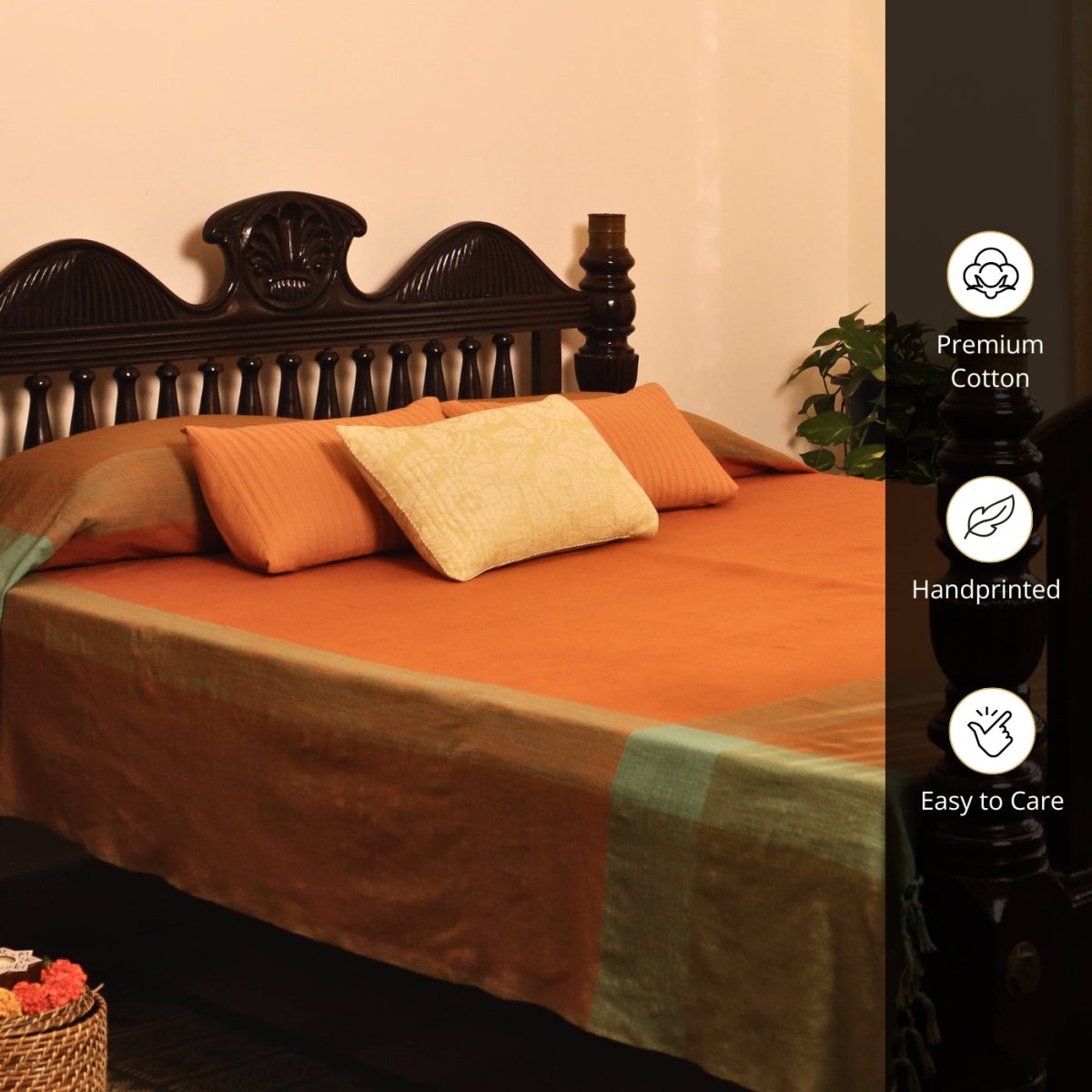 Honey Mustard Cotton Bed Cover | Marigold Collection