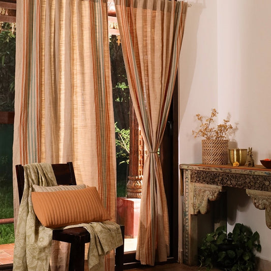 Ivory Cotton Door Curtain | Length 7ft | Marigold Collection