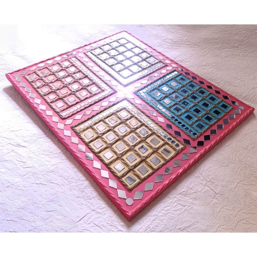 Multicolored handcrafted dazzle mud wall art, adding vibrancy and charm to your wall decor