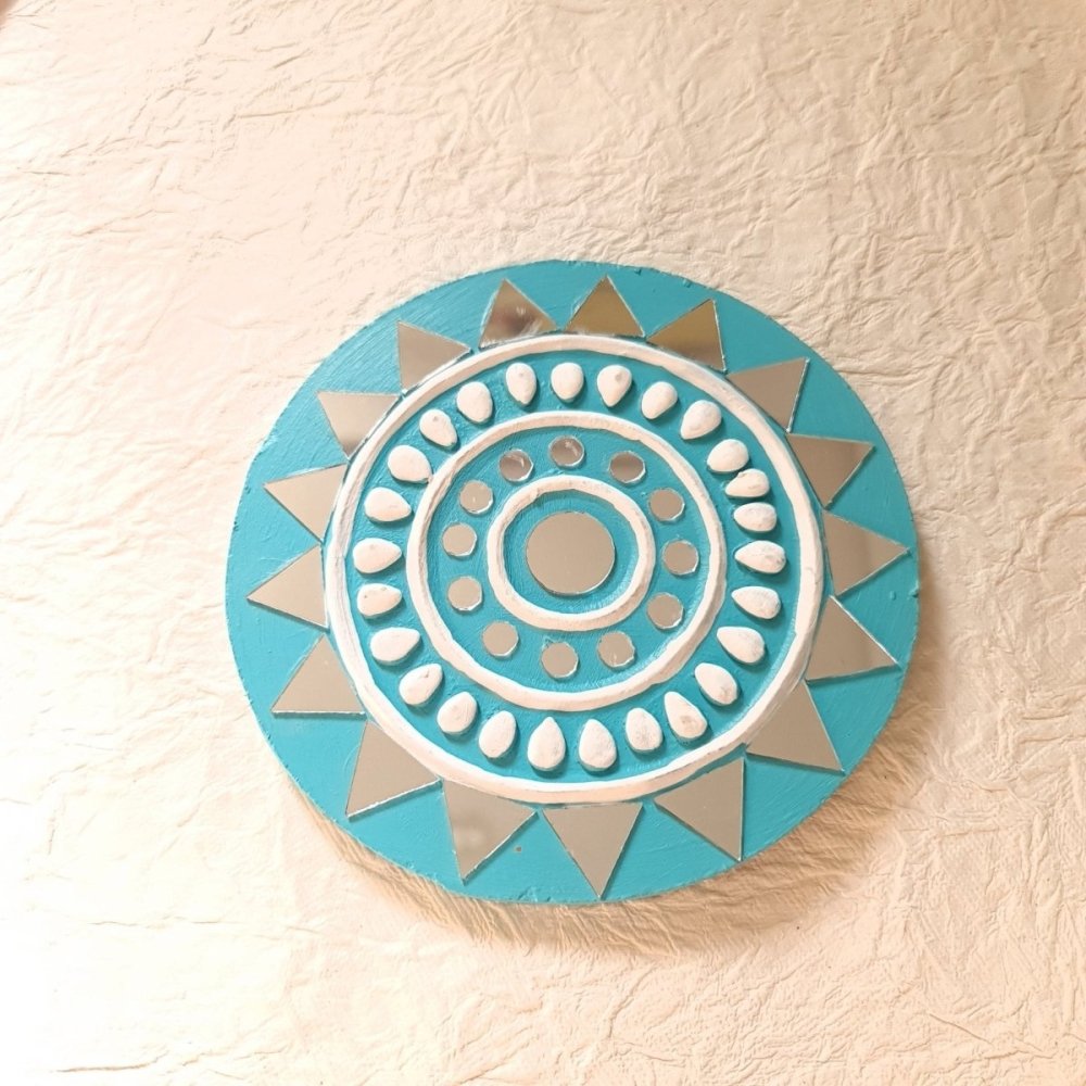 Handcrafted Art Piece Made With Lippan and Mirror