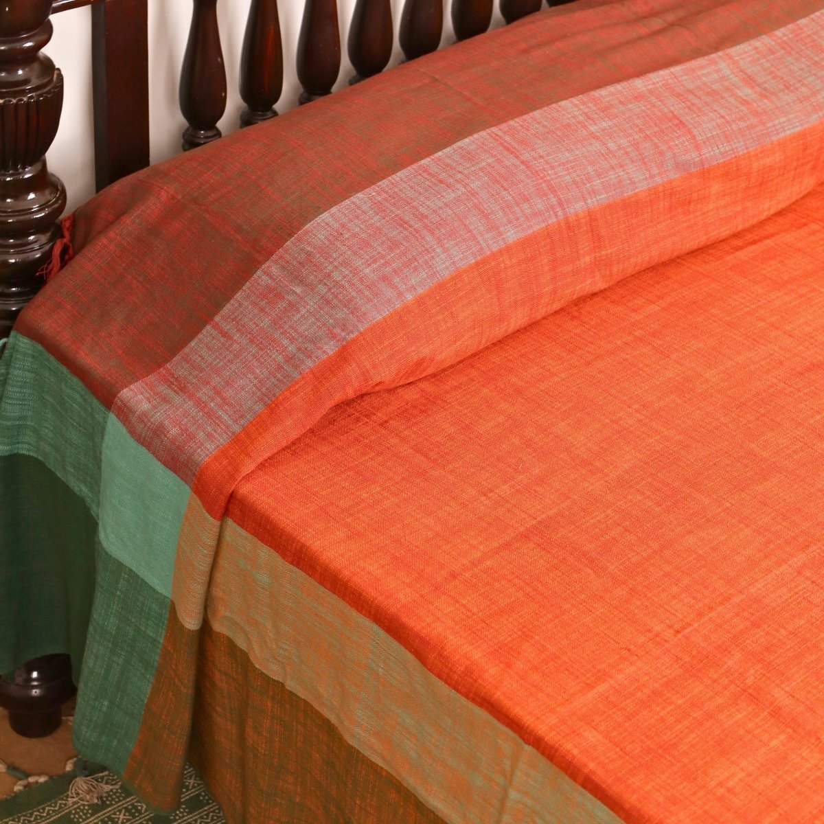 Marigold Rust Cotton Bed Cover | Marigold Collection