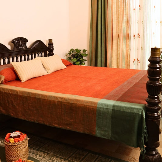 Marigold Rust Cotton Bed Cover | Marigold Collection