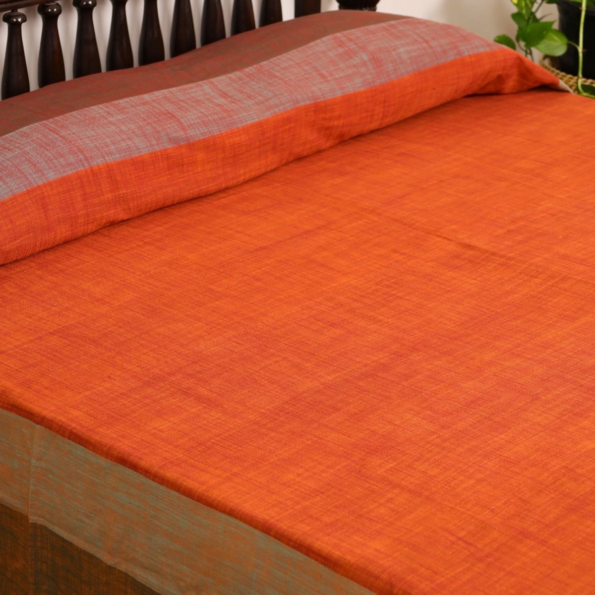 Marigold Rust Cotton Bed Cover | Marigold Collection