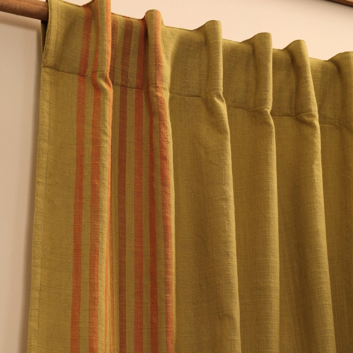 Matcha Green Cotton Door Curtain | Length 7ft | Marigold Collection