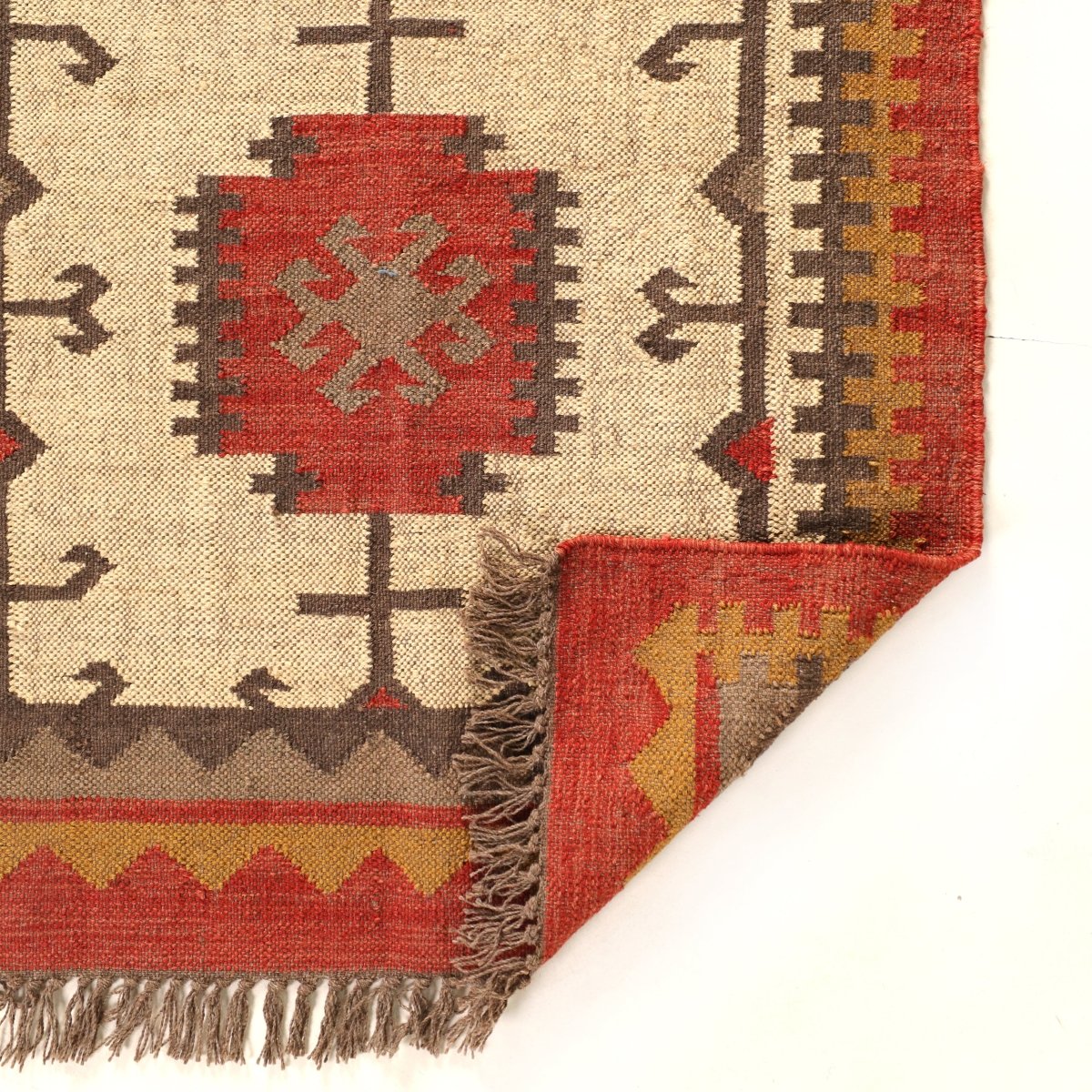 Multicoloured Sustainable Rug In 3 x 5 ft | Kilim Pattern | Handcrafted In India