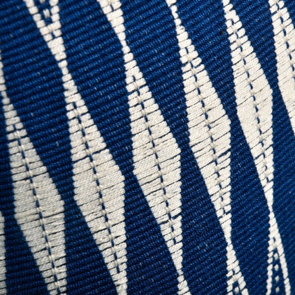 Artisanal Elegance: Blue & White Thread Work Cotton Cushion Cover