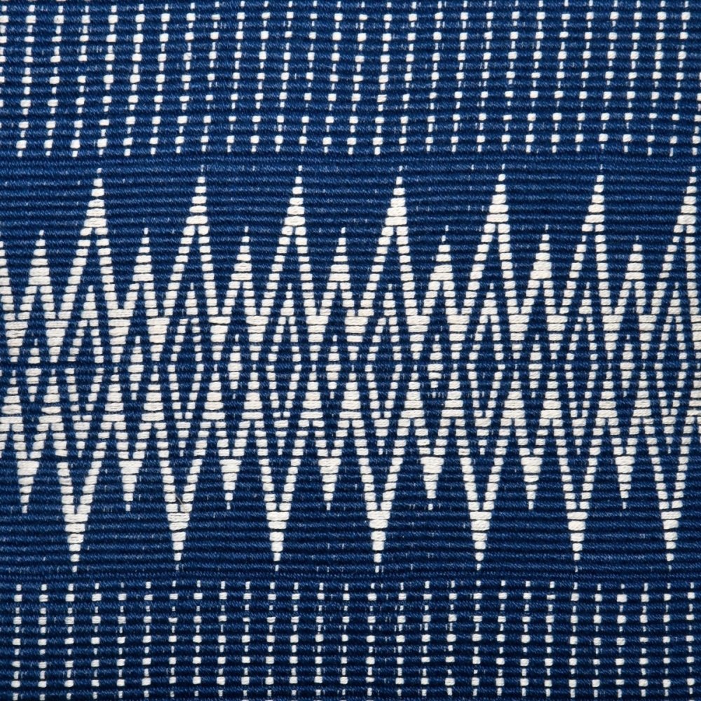 Classic Indigo: White Patterned Handwoven Cushion Cover