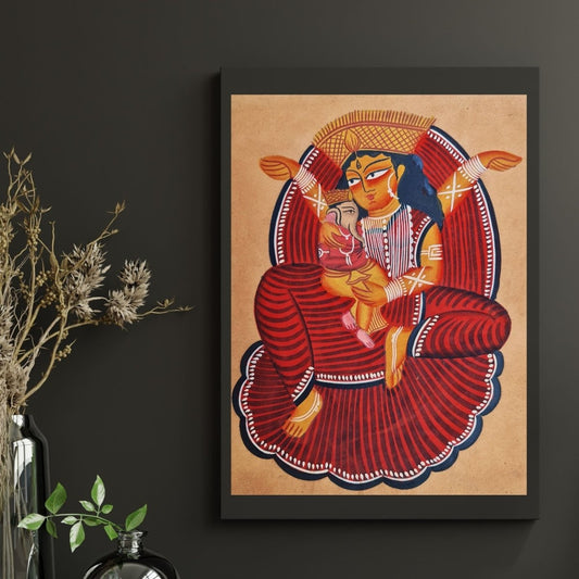 Original Hand-painted Kalighat Painting Parvati | Original Painting by a top traditional artist for your home