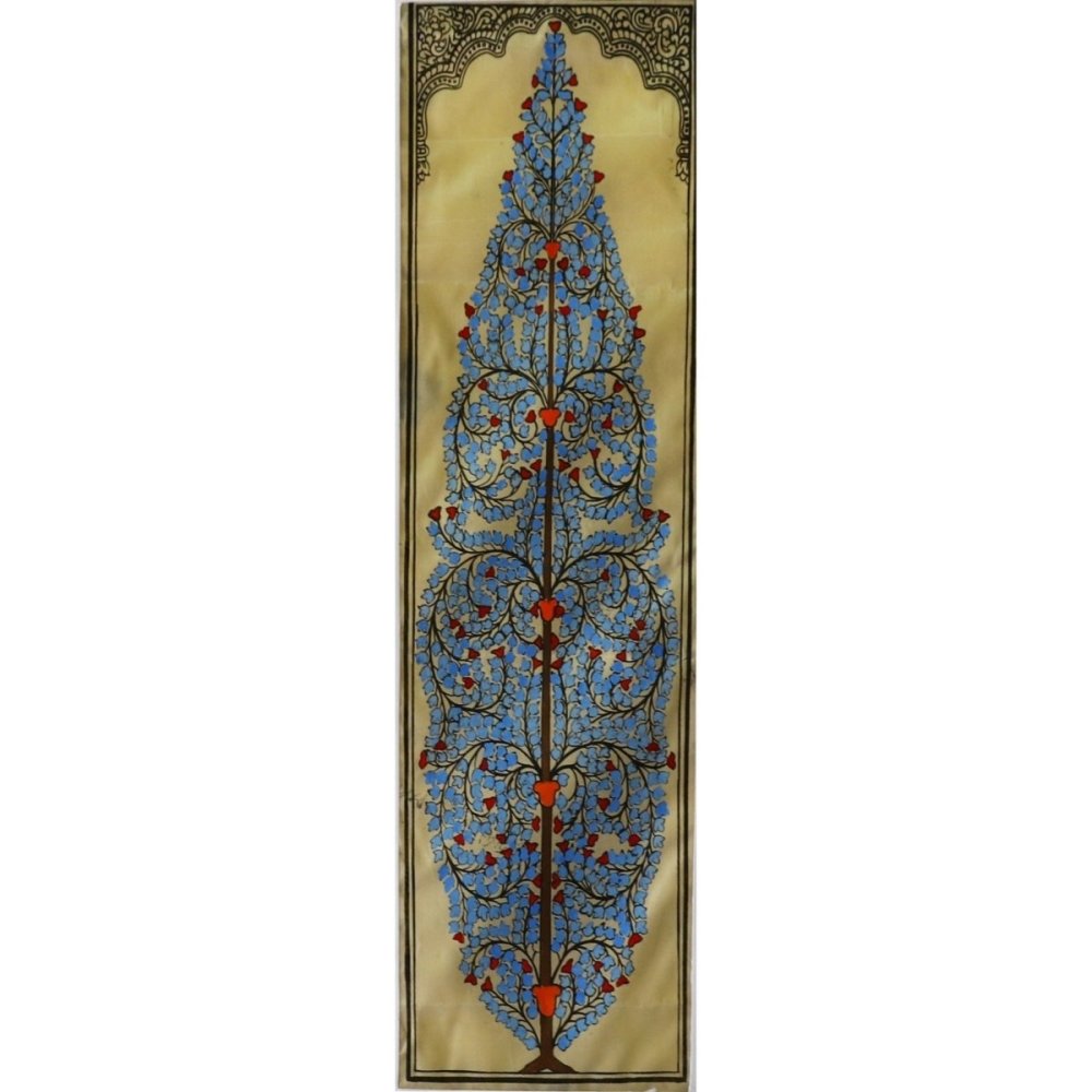 Cerulean Tussar Pattachitra: intricate hand-painted art