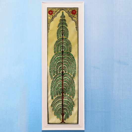 Graceful Sage Tussar Pattachitra, Indian Traditional Artwork