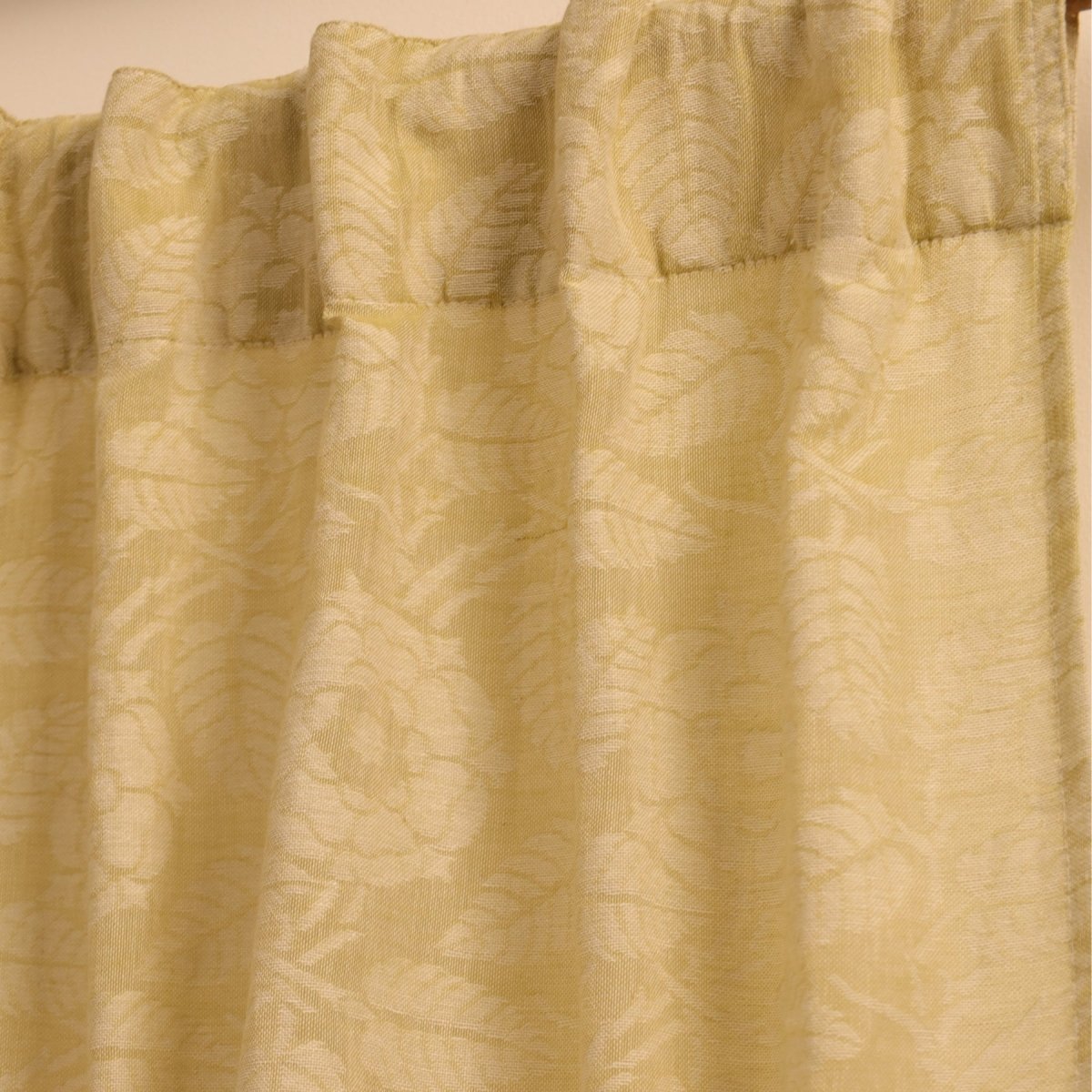 Pear Green Semi-Transparent Curtain for Door | Length 7ft | Marigold Collection