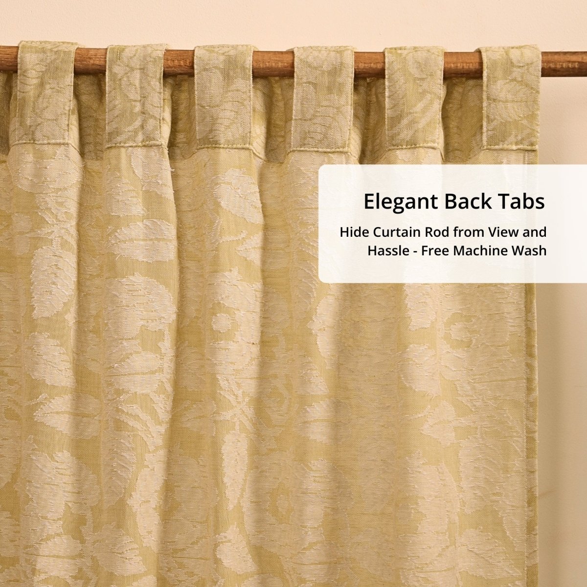 Pear Green Semi-Transparent Curtain for Door | Length 7ft | Marigold Collection