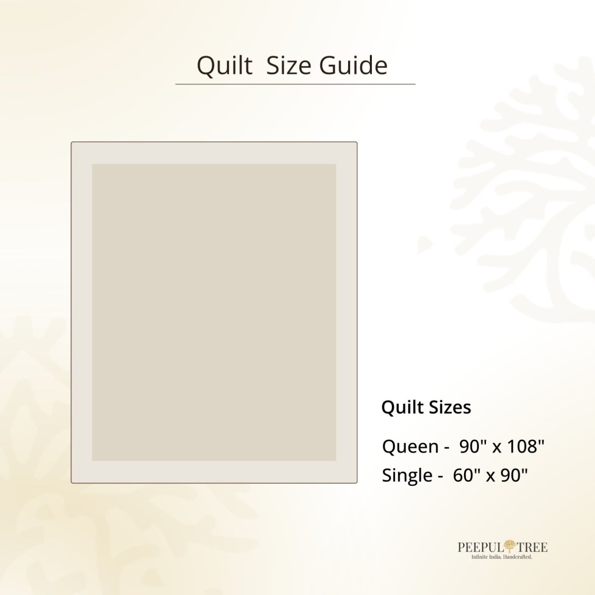 Pure Cotton All Weather Comforter in Ivory Taupe and Powder Blue |  Versatile as Quilt or AC Blanket or Quilted Bedcover | Avbl in Single and Queen Sizes | Dry Clean only | Chintz Collection