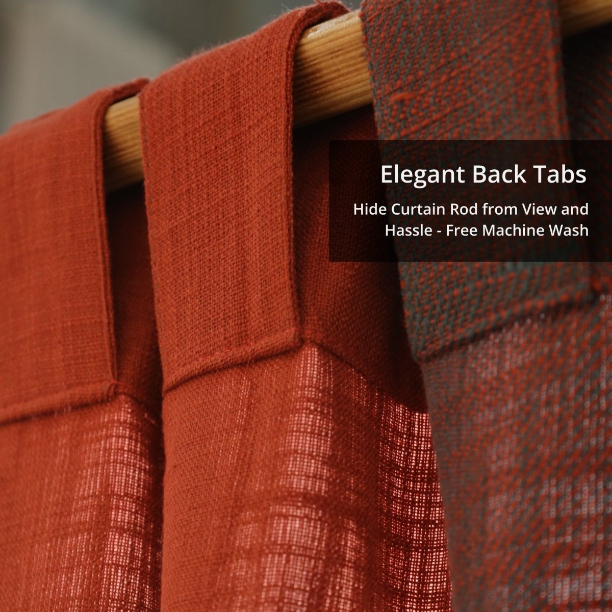 Pure Cotton Door Curtain in 7ft |Brick Red Solid Colour | Gentle Machine Wash or Hand Wash | Chintz Collection