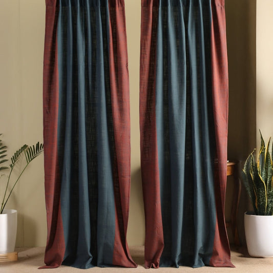 Pure Cotton Door Curtain in 7ft |Navy Blue Colour | Gentle Machine Wash or Hand Wash | Chintz Collection