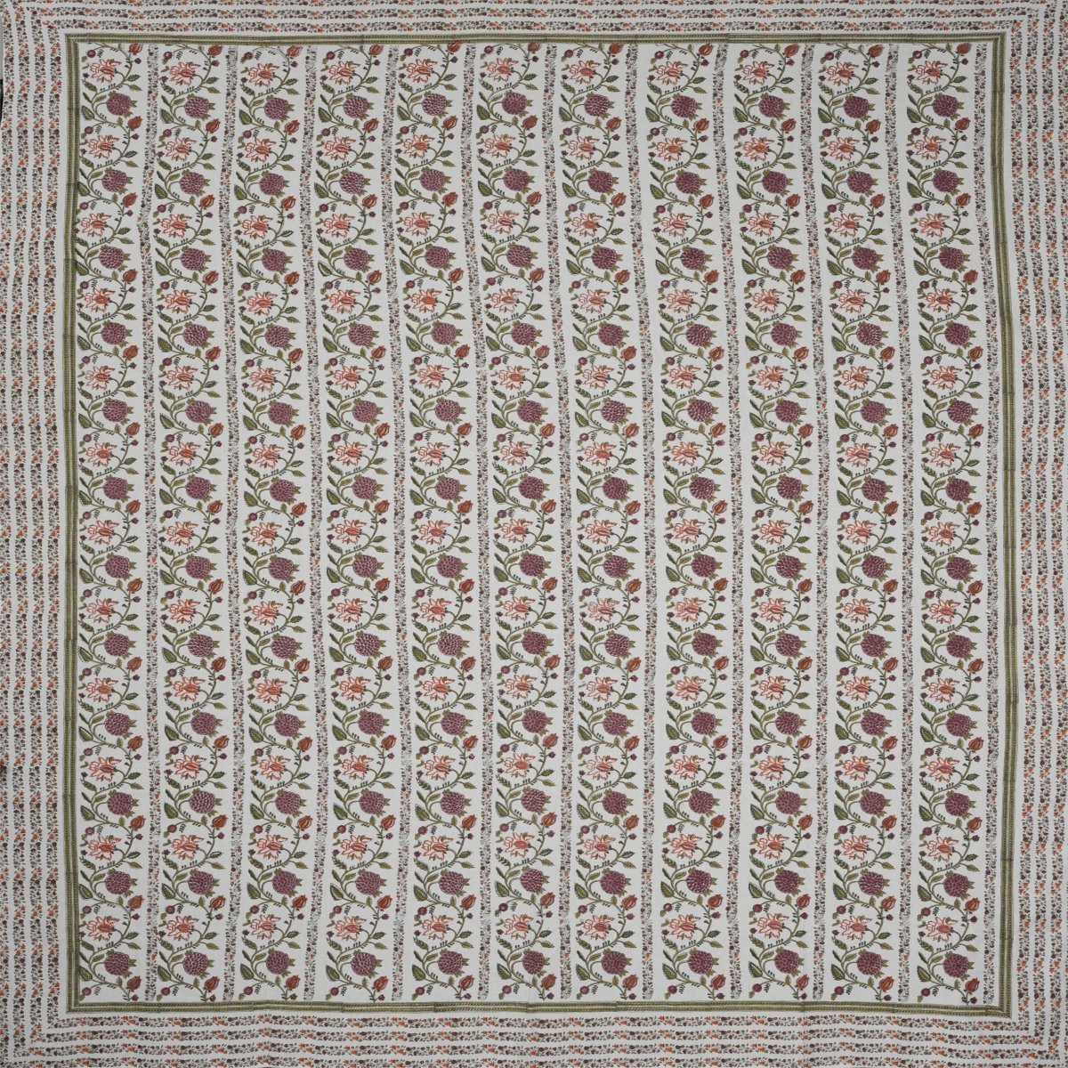 top view of floral printed double bed sheet