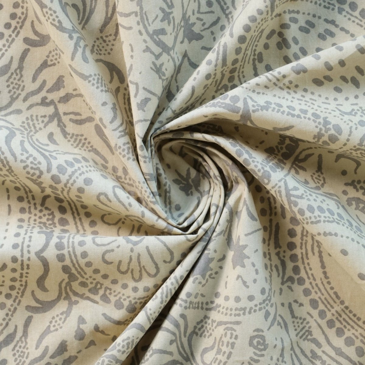Pure Cotton Queen Size Bed Sheet with 2 Matching Pillow Covers in Ivory | Taupe and Navy Blue Colour | Machine washable | Chintz Collection