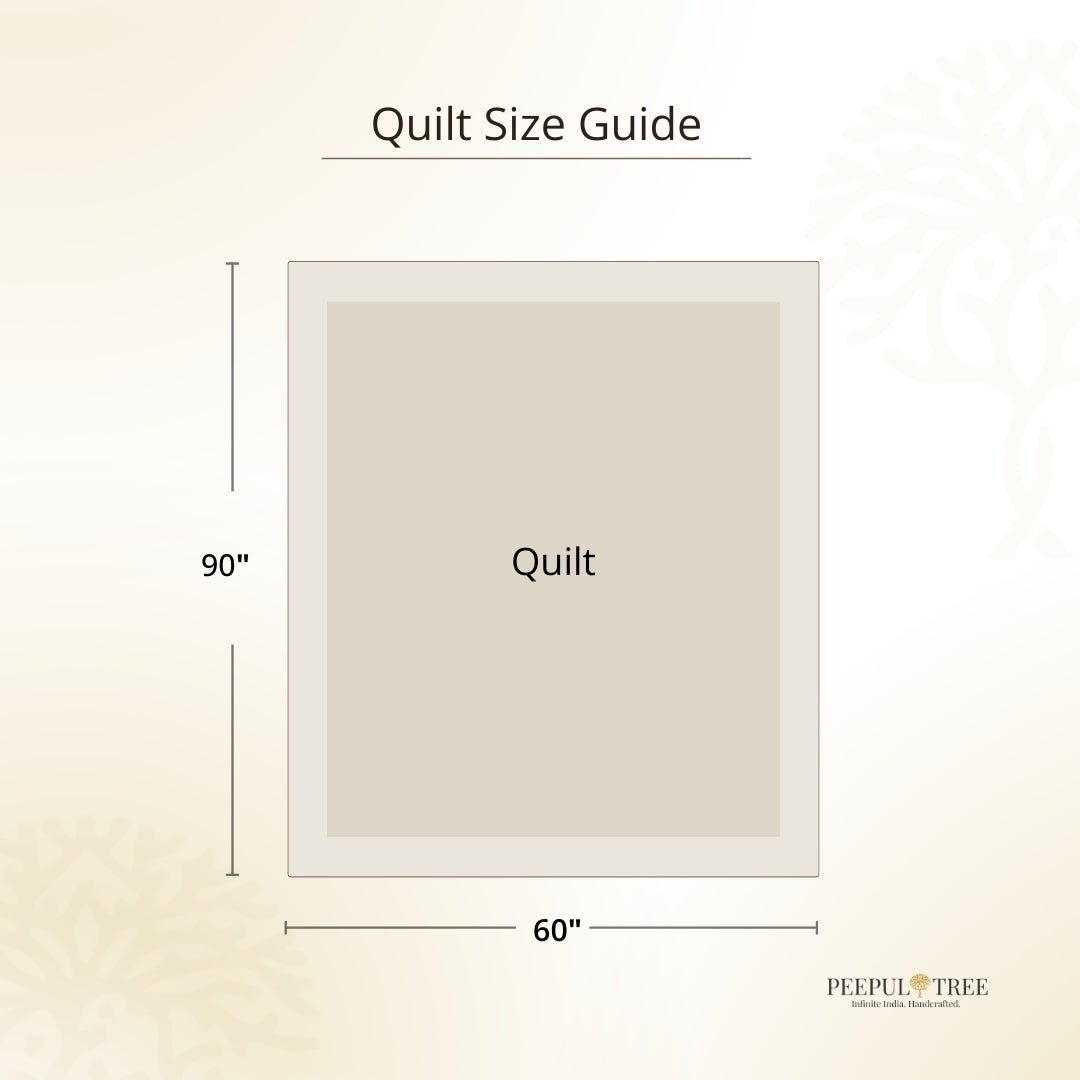 Single Bed Quilt In Fine Cotton | Reversible Hand Block Printed Blue Mist Jaipuri Razai | Handmade In India