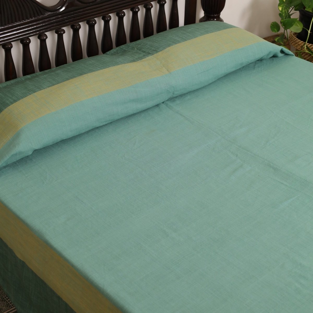 Teal Cotton Bed Cover | Marigold Collection