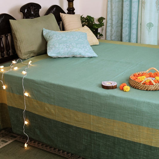 Teal Cotton Bed Cover | Marigold Collection