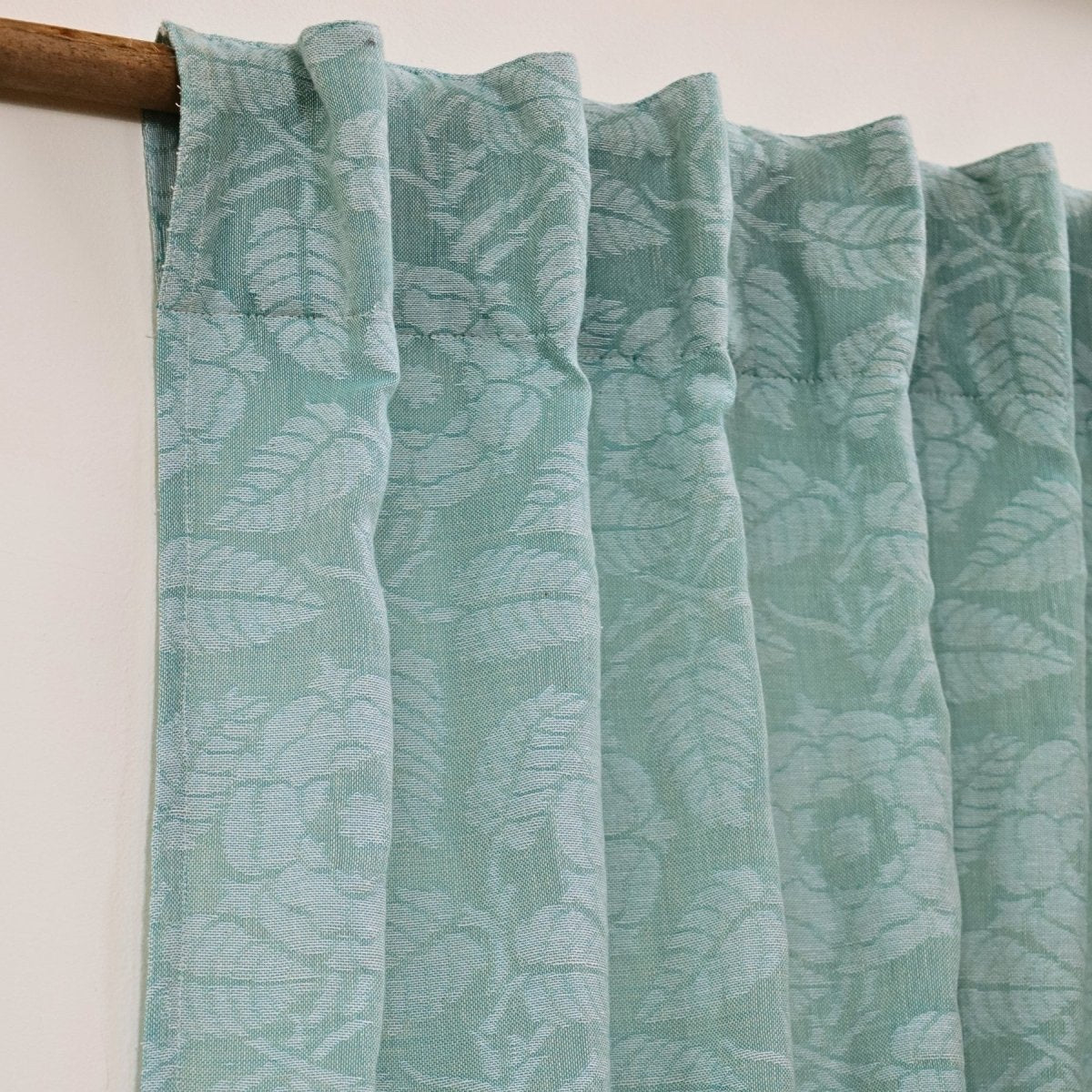 Teal Semi-Transparent Curtain for Door| Length 7ft | Marigold Collection
