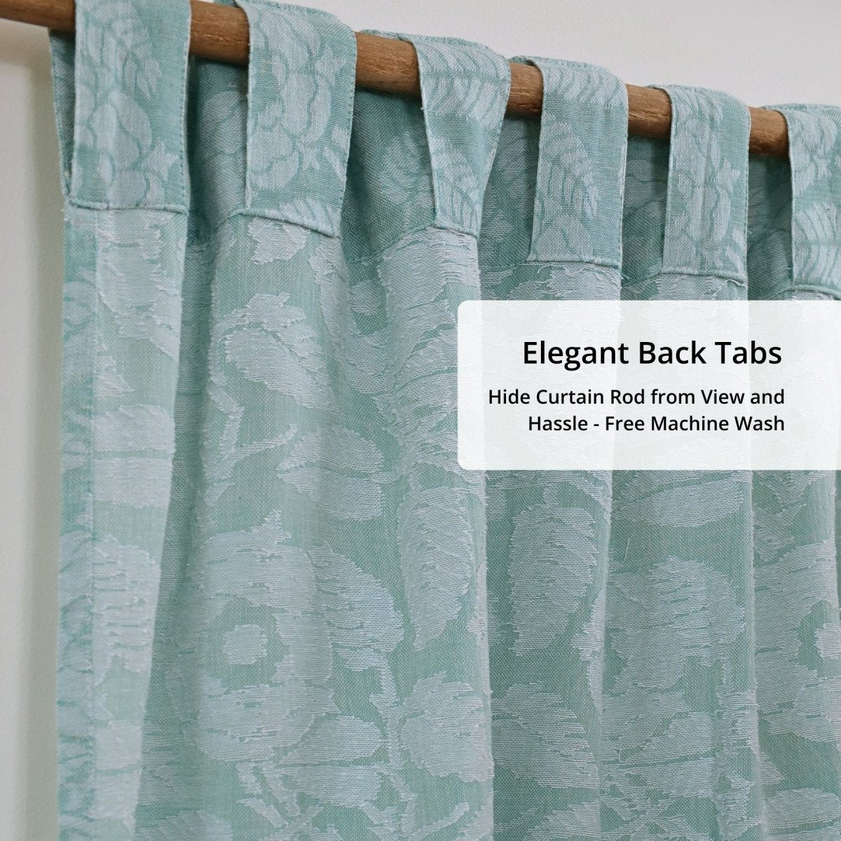 Teal Semi-Transparent Curtain for Door| Length 7ft | Marigold Collection