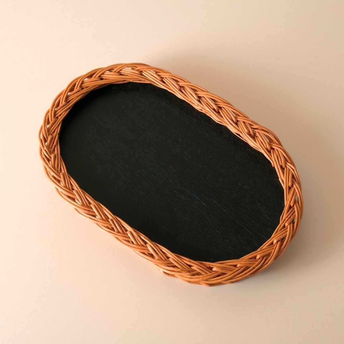 Wicker & Wood Bread Box, Serving Tray & Cutlery Holder Combo | Handcrafted in Kashmir