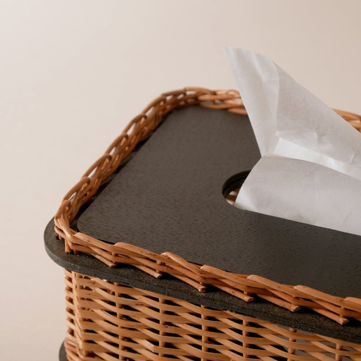 Wicker & Wood Bread Box & Tissue Box Combo | Handcrafted in Kashmir