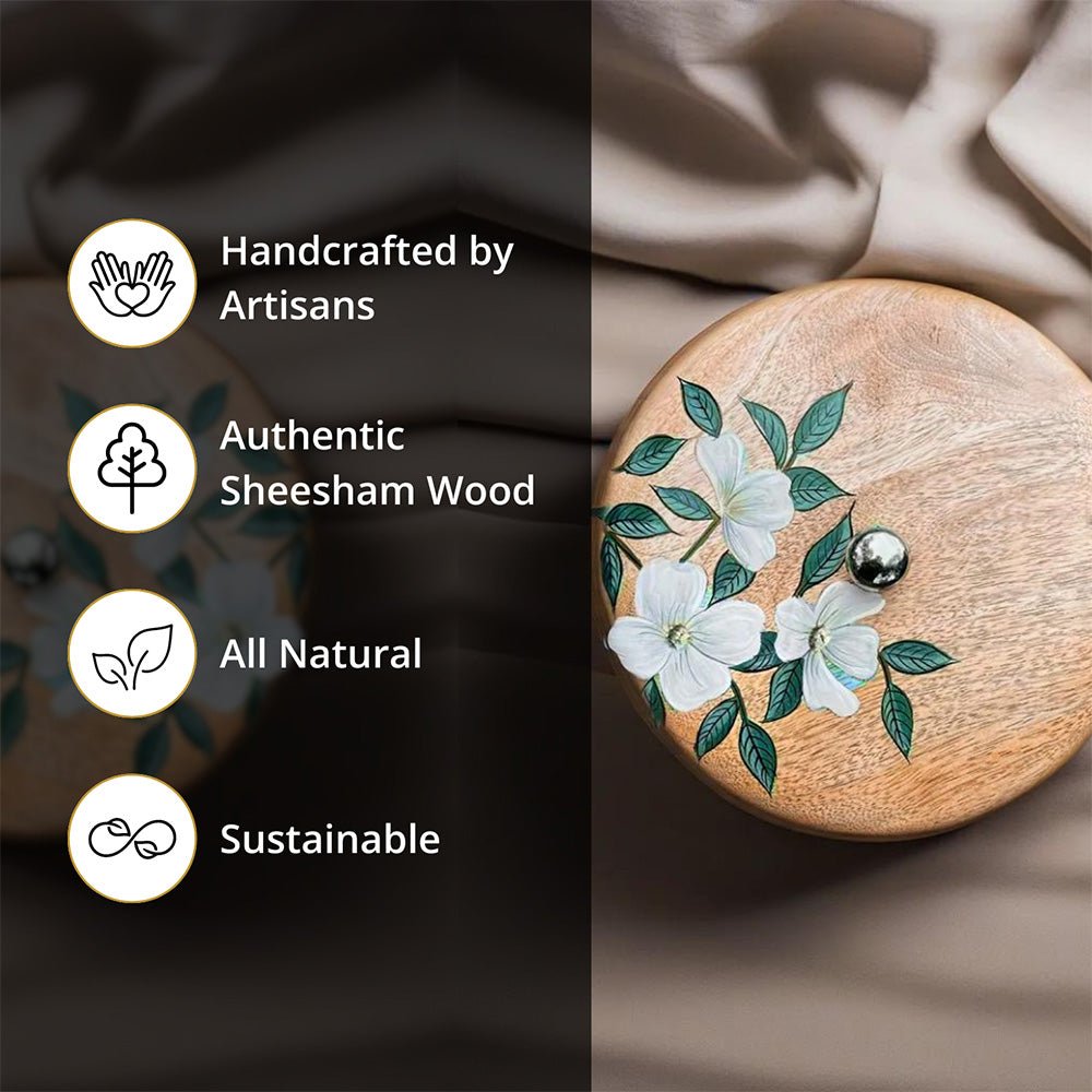 Wooden Roti Box Hand Painted And Crafted With Mango Wood - Eco Friendly Tableware